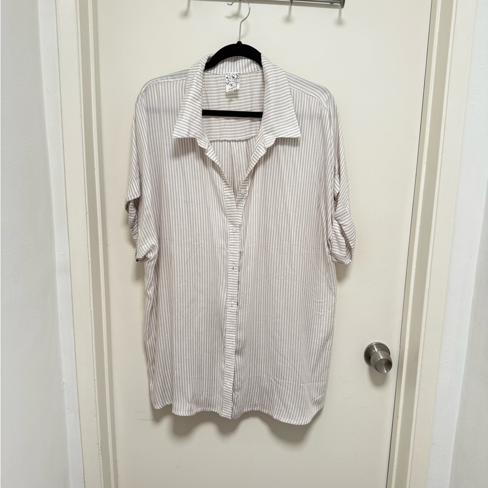 Striped beige linen Shirt